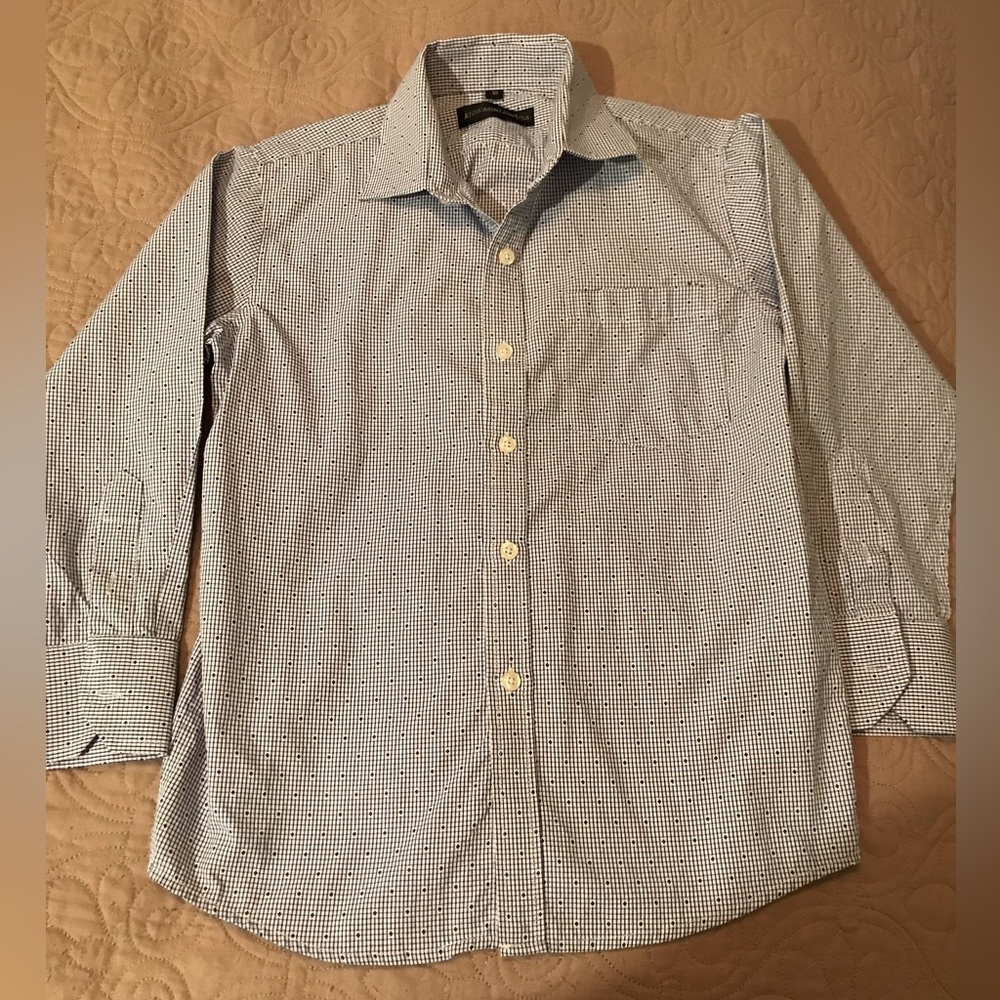 Boys blue button up dress shirt